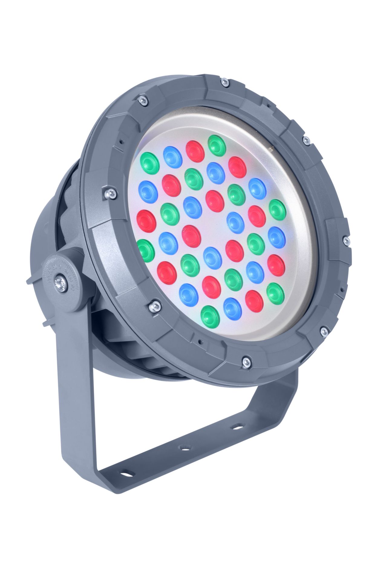 Architectural LED floodlight for fixed or dynamic lighting.
