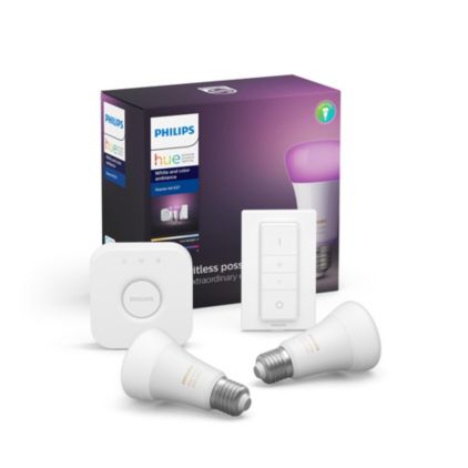 An image of product of the Hue White and color ambiance Zestaw startowy E27