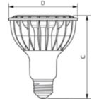  Single Contact Medium Screw PAR 3.75 inch/95mm Long Clear