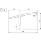   - 900 mm - 60 mm - 5° - RAL color - 