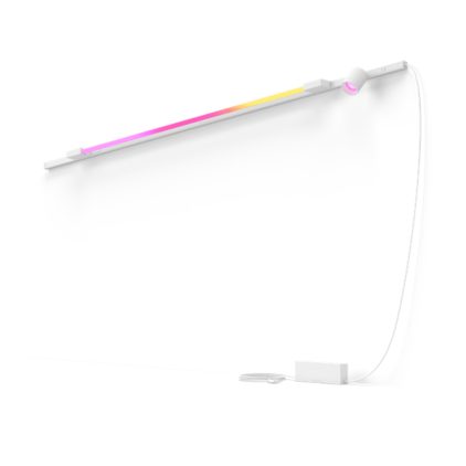 Nahaufnahme der Vorderseite von Perifo Basis-Set gerade Wandleuchte weiß (1 Spot, 1 Light Tube groß)
