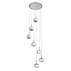 myLiving Contemporary-styled glass chandelier with crystal beads