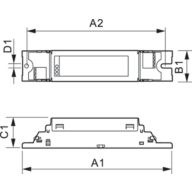 Dimension Drawing (with table) - HF-S 249 TL5 II 220-240V 50/60Hz