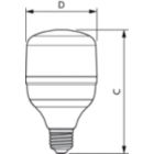 Dimension Drawing (with table) - TForce Core HB 25W E27 865 GN3