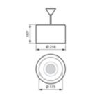 Dimension Drawing (without table) - DN470P LED20S/840 DIA-VLC D22H16 BK