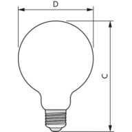 Dimension Drawing (with table) - MAS VLE LEDBulbD4-25WE27 G93GOLD SP G