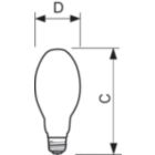  175 W Single Contact Mogul Screw ED-28 Clear CCT of 4000K
