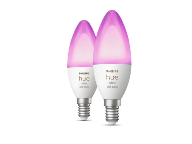 An image of product of the Hue White and Color Ambiance Losse kaarslamp E14 duopak