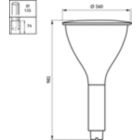 Dimension Drawing (without table) - BDS670 LED40-4S/830 II MDS DF CLO STD 60