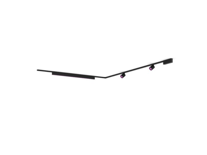 Gros plan de l'avant de Perifo kit de base pour plafond, en L (2 spots, 1 barre lumineuse)