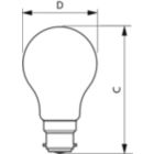 Dimension Drawing (with table) - MAS LEDBulb DT5.9-60W B22 927A60CL G