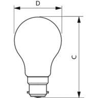 Dimension Drawing (with table) - MAS VLE LEDBulbDT10.5-100W B22 927A60CLG