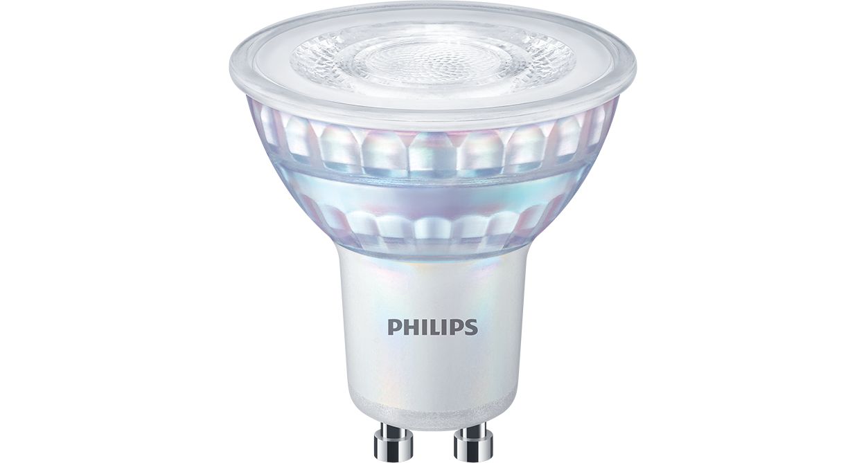 Světelný zdroj CorePro LEDspot mv je určen pro každodenní použití, dokonale se hodí pro bodové osvětlení s paticemi GU10 a poskytuje teplé světlo podobné halogenovému.