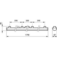 Dimension Drawing (without table) - 4MX900 LED90S/840 PSD DA20 WH L1800