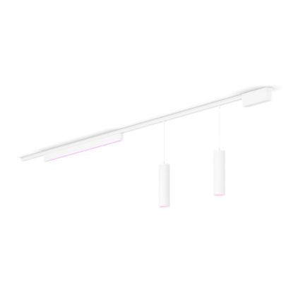 German:An image of product of the Perifo Basis-Set gerade Deckenleuchte weiß (2 Pendel, 1 Lightbar)