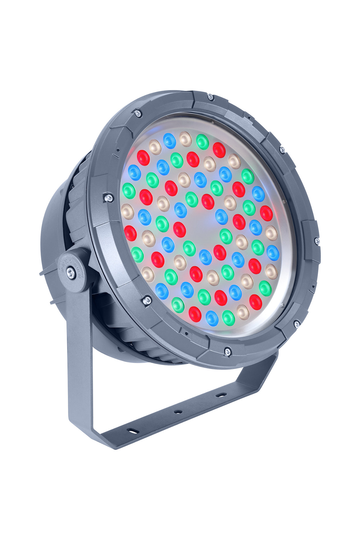 Architectural LED floodlight for fixed or dynamic lighting.