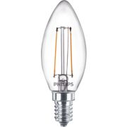 Philips (PHL) Led Filamentkaarslamp helder 25W B35 E14 x3