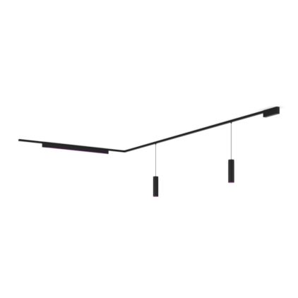 Close up of front of Perifo L-shaped ceiling base kit (2 pendants, 1 light bar)