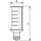 Dimension Drawing (with table) - 40WP/LED/850/LS EX39 G3 BB 3/1