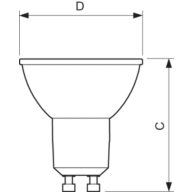 Dimension Drawing (with table) - MAS LED spot VLE DT 6.2-80W GU10 927 36D