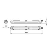 Dimension Drawing (without table) - WT198C LED19S/840 PSU L600
