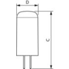 Dimension Drawing (with table) - CorePro LEDcapsuleLV 1.8-20W G4 830