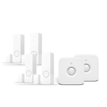 Nahaufnahme der Vorderseite von Hue Secure Kontakt- und Bewegungssensor Starter-Set