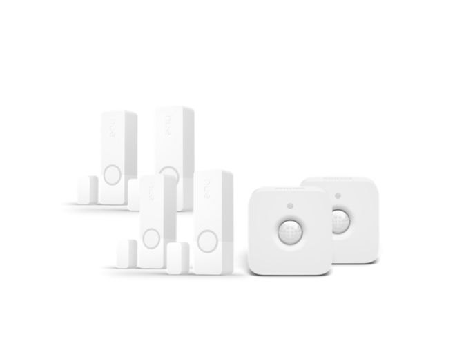 Närbild på framsidan av Paket: 4 x Secure kontaktsensor + 2 x Motion sensor