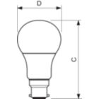 Dimension Drawing (with table) - CorePro LEDbulb ND 13-100W A60 B22 827