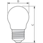 Dimension Drawing (with table) - MAS VLE LEDBulbD 2.6-15W E27 GOLDP45SP G