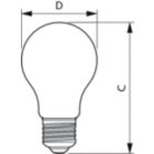 Dimension Drawing (with table) - LEDbulb ND 10-75W A60 E27 840 2CT