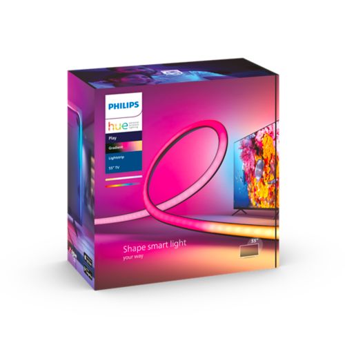  Philips Hue 55 Smart TV Light Strip - White and Color Ambiance  LED Color-Changing TV BackLight - Sync with TV, Music, and Gaming -  Requires Bridge and Sync Box - Control