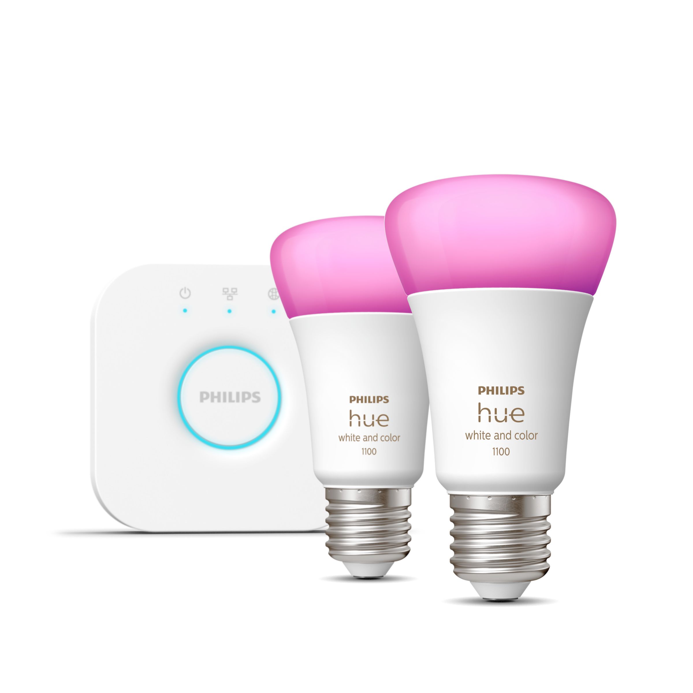 PHILIPS HUE Kit de démarrage White & Colors 2 ampoules avec pont