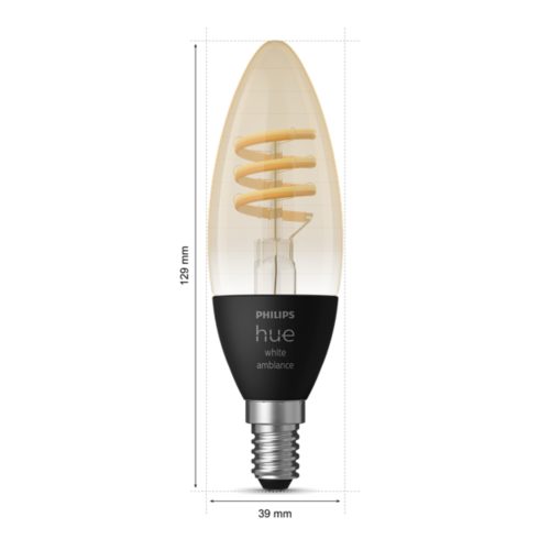 Ampoule connectée dimmable Bluetooth Philips Hue IP20 Flamme E14 470lm 5,5W  blanc chaud