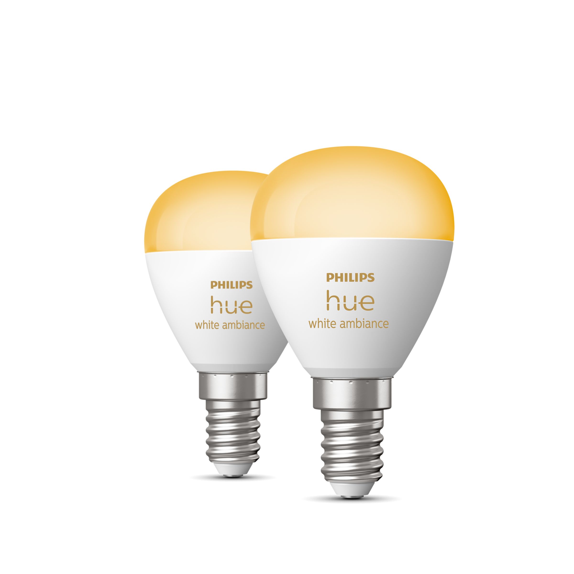 Pack de 2 ampoules LED sphériques E14 Hue - White Ambiance