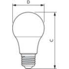 Dimension Drawing (with table) - MAS LEDbulb DT 5.5-40W E27 A60 CL