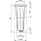 Dimension Drawing (without table) - BBP621 15xLED-HB/WW I WB GC GR RMR