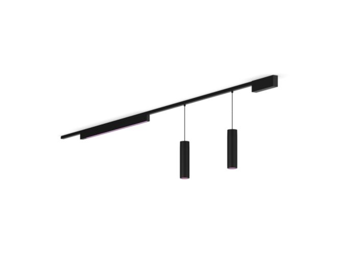 Gros plan de l'avant de Perifo kit de base pour plafond, droit (2 suspensions, 1 barre lumineuse)