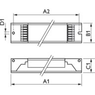 Dimension Drawing (with table) - HF-Ri TD 2 28/35/49/54 TL5 E+ 195-240V