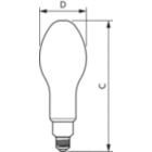 Dimension Drawing (with table) - TForce Core LED HPL 26W E27 840 FR