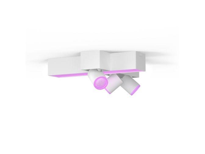German:An image of product of the Hue White & Color Ambiance Hue Centris 3er-Spot Deckenleuchte mit CrossDesign