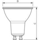 Dimension Drawing (with table) - MC LEDspot IA 4.7-50W GU10 927 36D