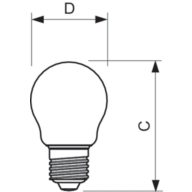 Dimension Drawing (with table) - CorePro LEDLusterND2-25W P45 E27 827 CLG