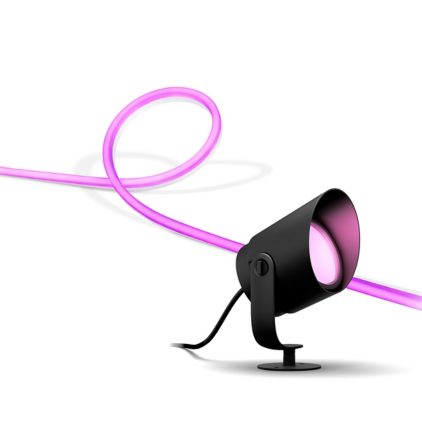 Närbild på framsidan av Utomhuspaket: Lily XL spotlight + Outdoor lightstrip 5m