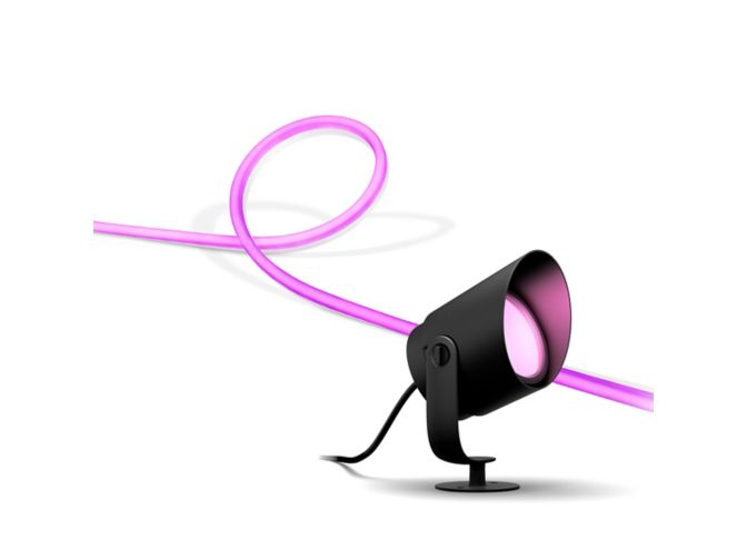 Närbild på framsidan av Utomhuspaket: Lily XL spotlight + Outdoor lightstrip 5m