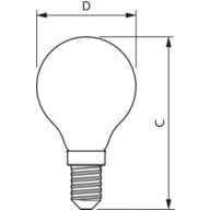 Dimension Drawing (with table) - CorePro LEDLusterND6.5-60W P45 E14827CLG