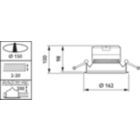 Dimension Drawing (without table) - DN140B LED10S/840 PSU WR IP54 PI6