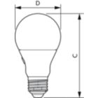 Dimension Drawing (with table) - LED D2D 60W A60 E27 CW FR ND SRT4