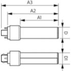  GX23-2 Tube, single-ended Frosted