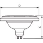 Dimension Drawing (with table) - LEDspot 70W AR111 827 100-240V 24D ND